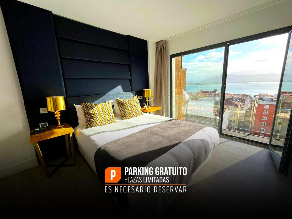 Cama ou camas em um quarto em Hotel Art Santander