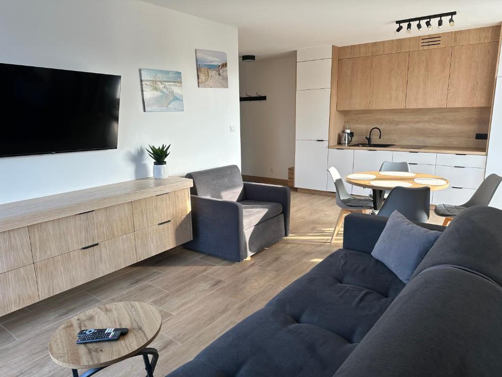 TV a/nebo společenská místnost v ubytování Apartament nr 14 Łeba