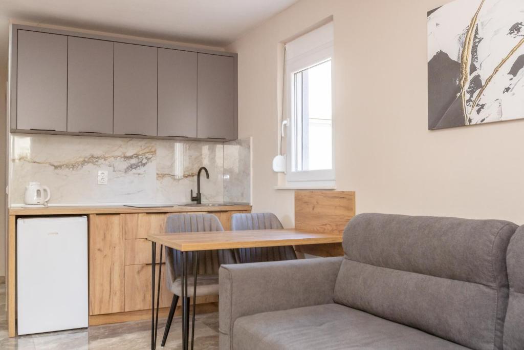 Kuchyň nebo kuchyňský kout v ubytování Apartments Posejdon Lux