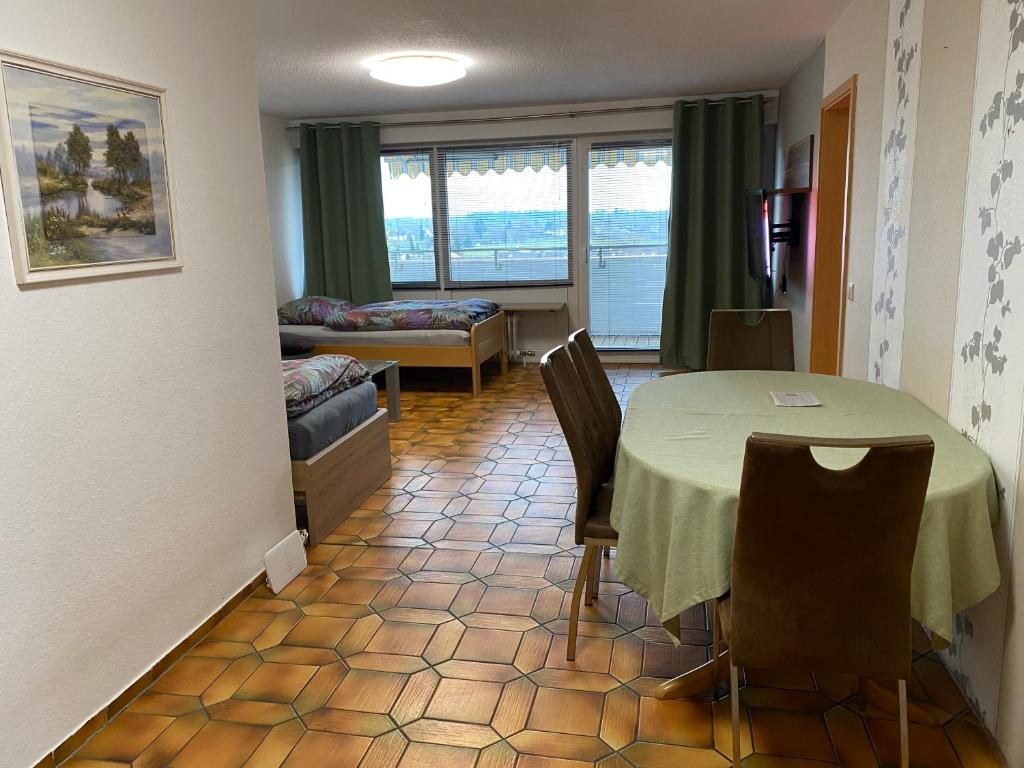 Postel nebo postele na pokoji v ubytování Idyllische Aussicht