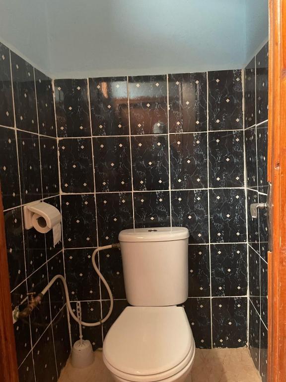 Koupelna v ubytování Auberge Gitelkst