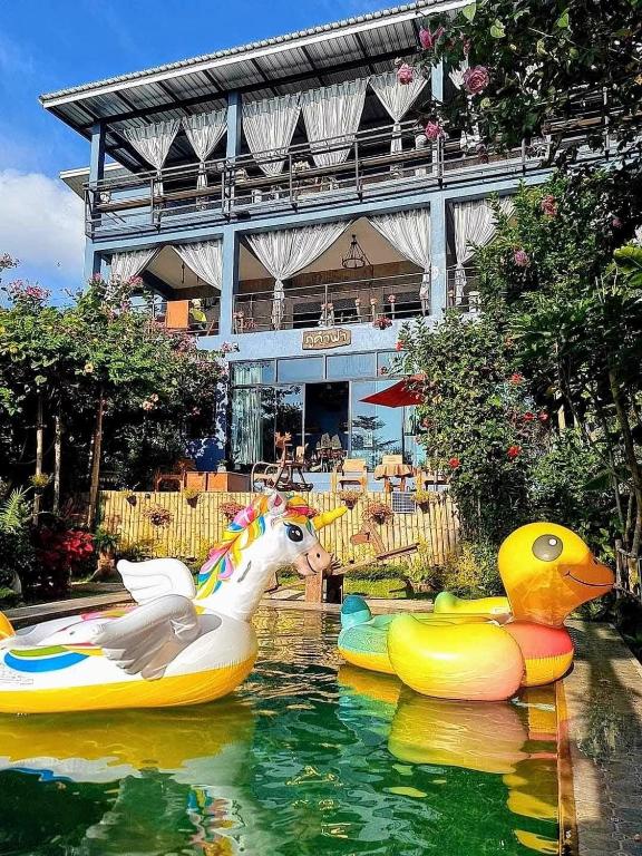 Bazén v ubytování บ้านภูคำฟ้า ดอยปู่ไข่ Baan Phu Kham Fah nebo v jeho okolí