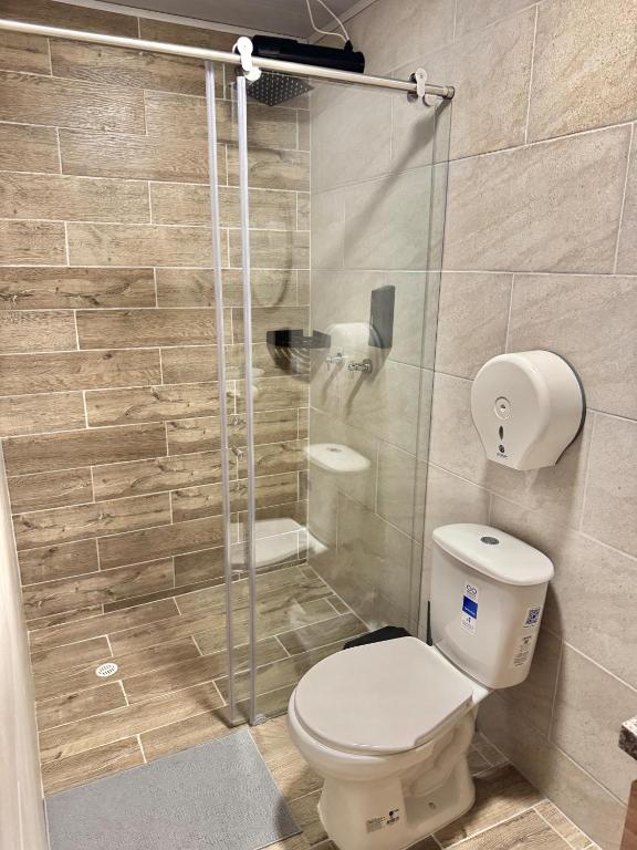 Koupelna v ubytování Hostelfc Santa Barbara