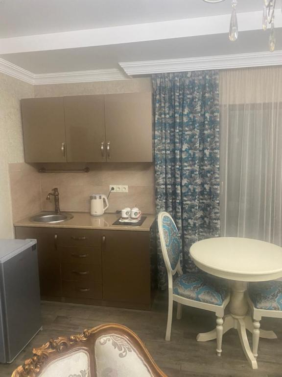 Kuchyň nebo kuchyňský kout v ubytování Borjomi Classic Hotel
