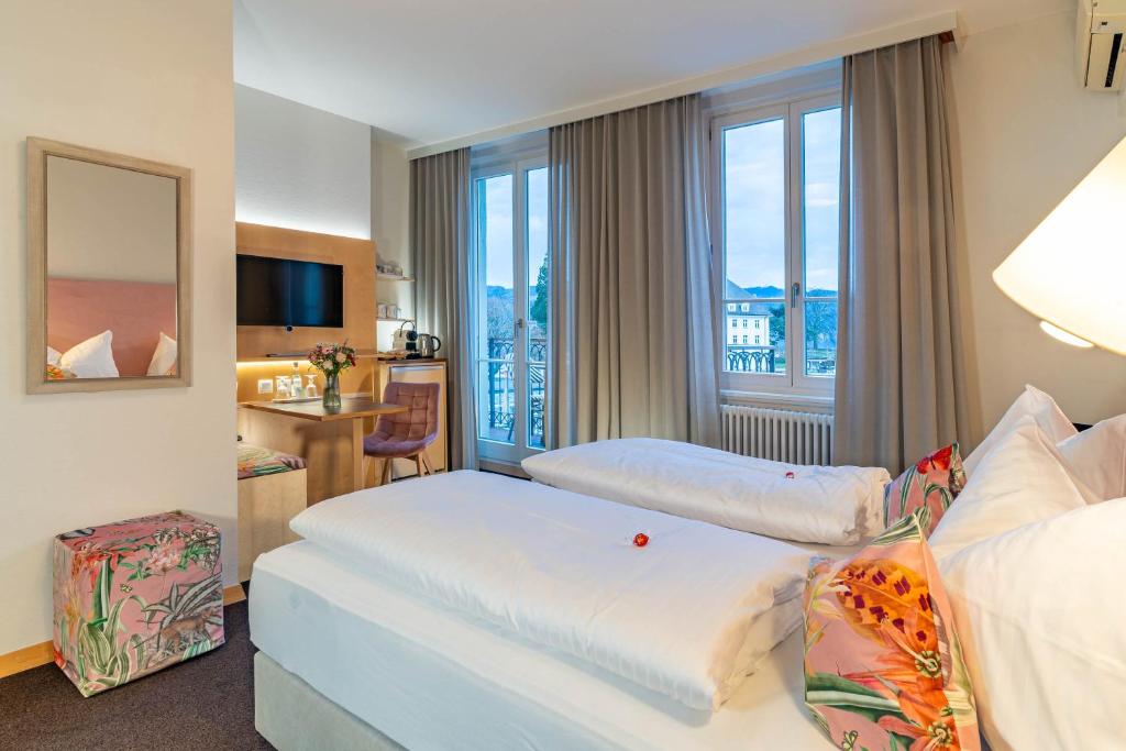 Postel nebo postele na pokoji v ubytování Apartment Hotel Schreier