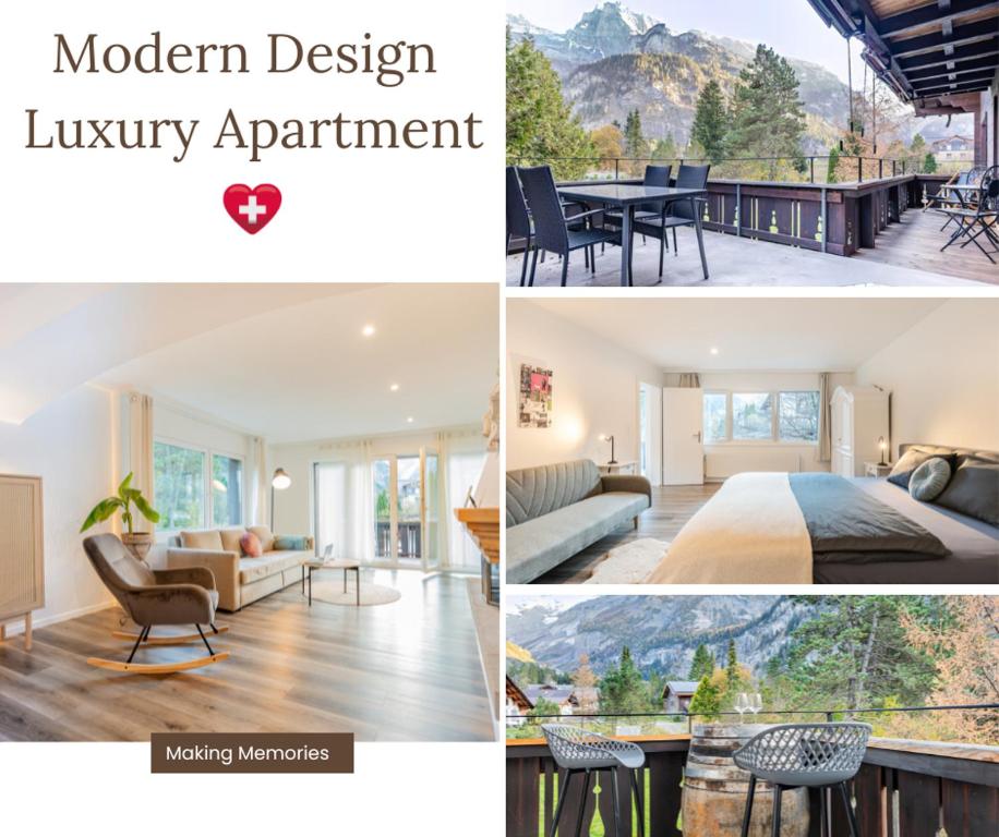 Fotografie z fotogalerie ubytování Modern designed, luxury mountain view Apartment v destinaci Kandersteg