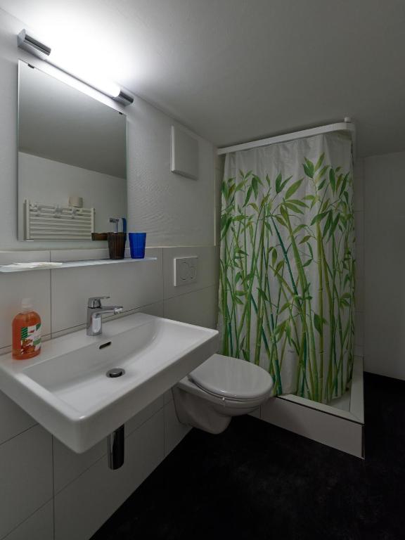 Koupelna v ubytování Hotel Mokka Laufenburg