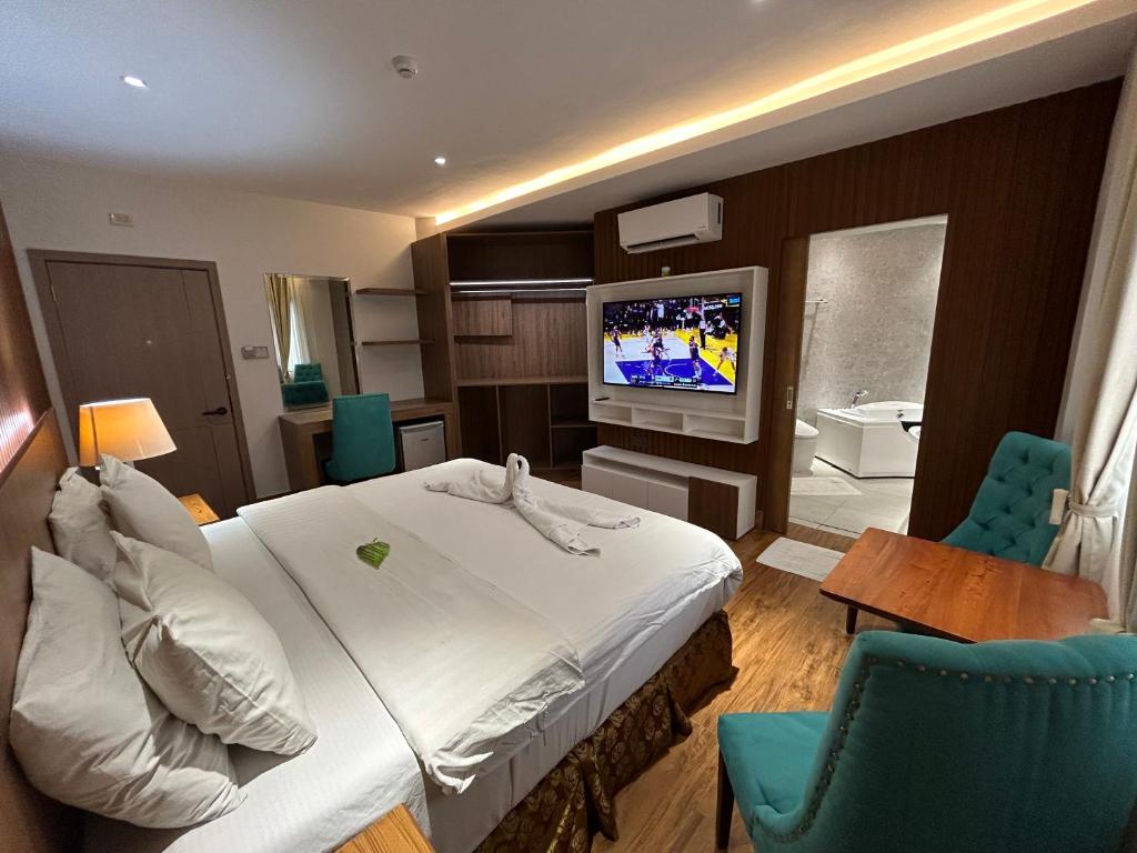 TV a/nebo společenská místnost v ubytování DM Residente Hotel Inns & Villas