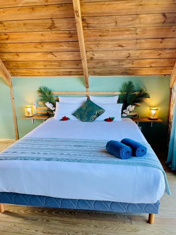 Postel nebo postele na pokoji v ubytování Anaélodge