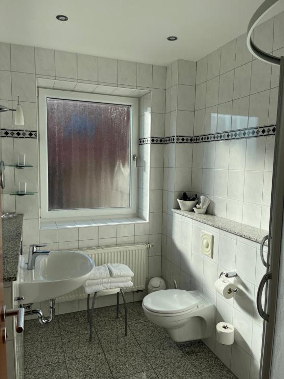 Koupelna v ubytování Haus Köbesine