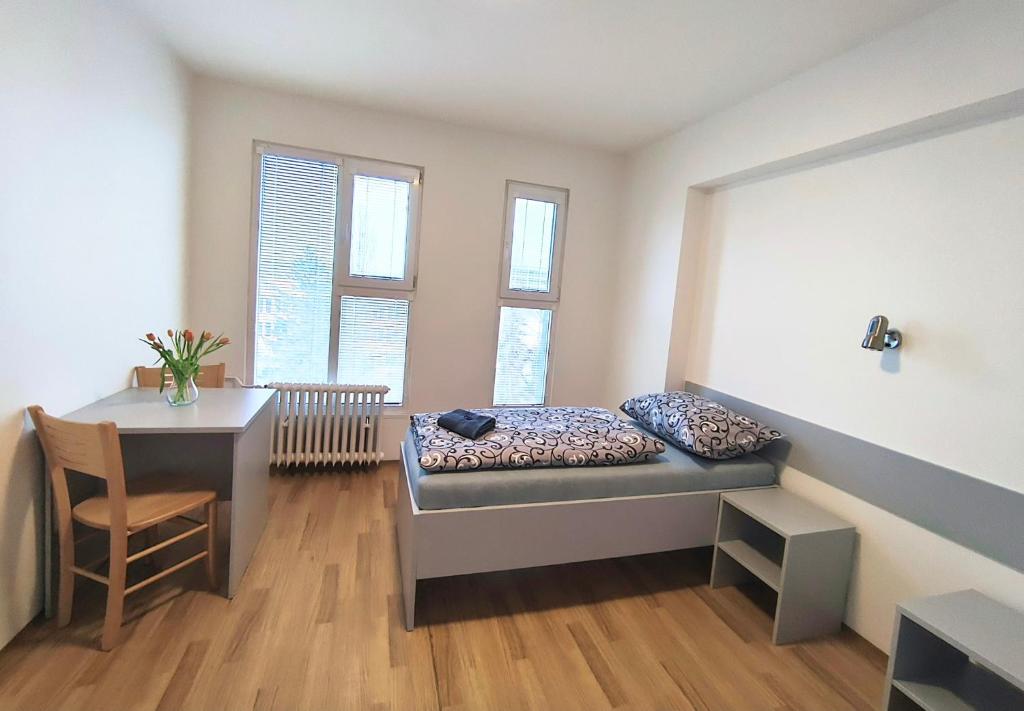 Postel nebo postele na pokoji v ubytování Penzion a ubytovna Oáza