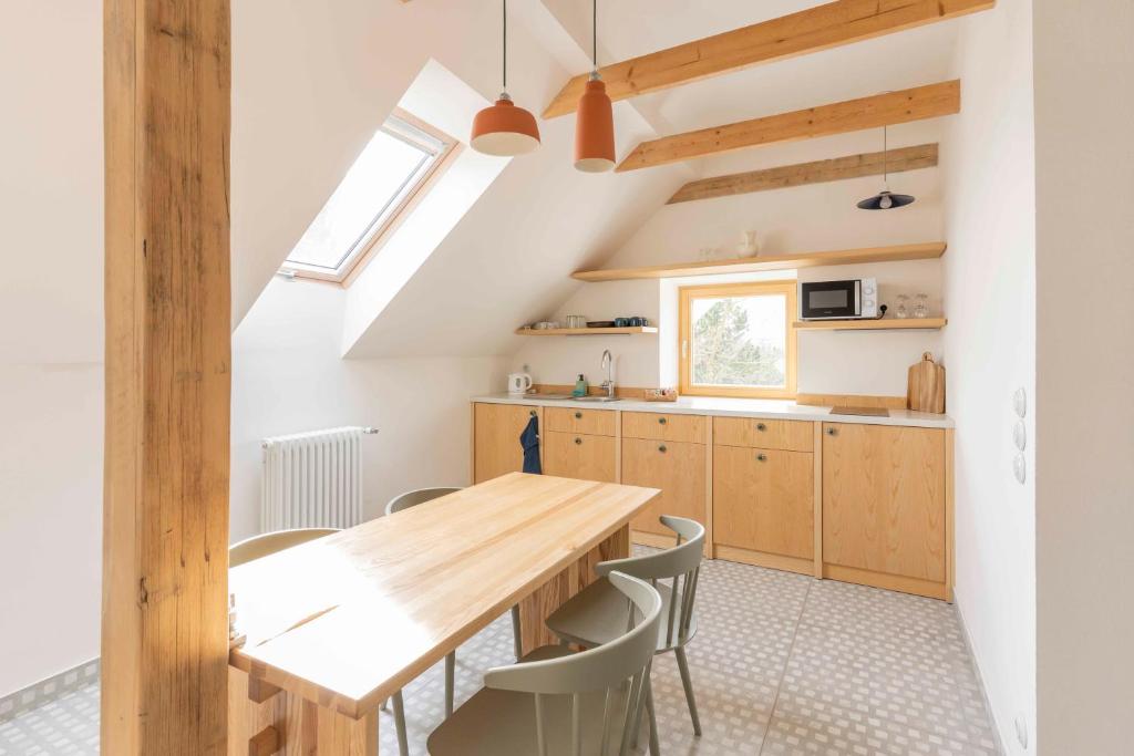 Kuchyň nebo kuchyňský kout v ubytování Hotel Lechowitz