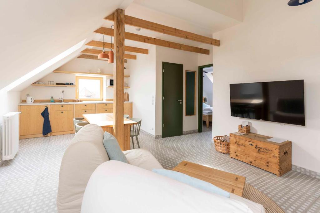 Kuchyň nebo kuchyňský kout v ubytování Hotel Lechowitz