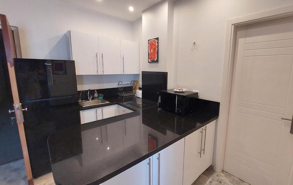 Kuchyň nebo kuchyňský kout v ubytování Seafront apartment G311
