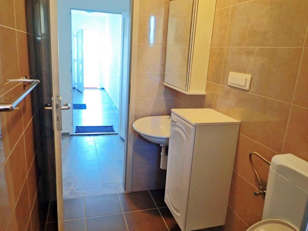 mała łazienka z umywalką i toaletą w obiekcie Apartment in Starigrad-Paklenica 43218 w mieście Starigrad-Paklenica