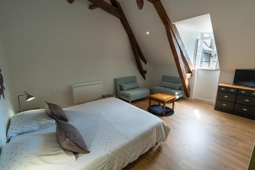 Postel nebo postele na pokoji v ubytování Chambres d'Hôtes Gaïnaa