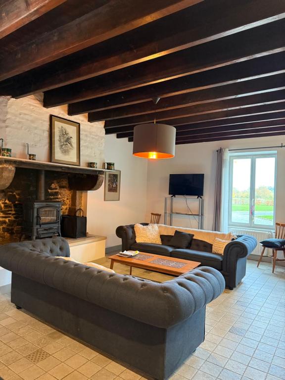 TV a/nebo společenská místnost v ubytování Domaine du Manoir de Vains