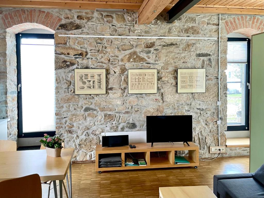 TV a/nebo společenská místnost v ubytování Alte Scheune Rietzschelhof