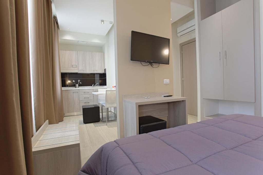 Kuchyň nebo kuchyňský kout v ubytování Hotel Agrigento Home