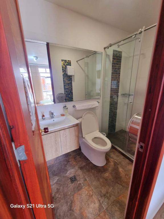 Koupelna v ubytování Hotel Victoria Regia Puerto Asís Putumayo