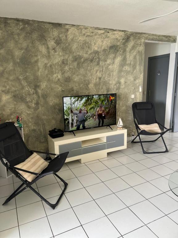 TV a/nebo společenská místnost v ubytování T2 tout confort Vue Panoramique