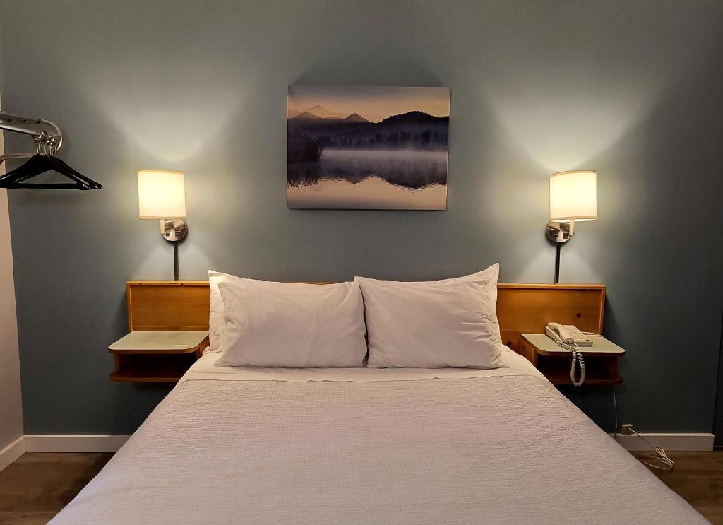 Postel nebo postele na pokoji v ubytování Fireweed Motel