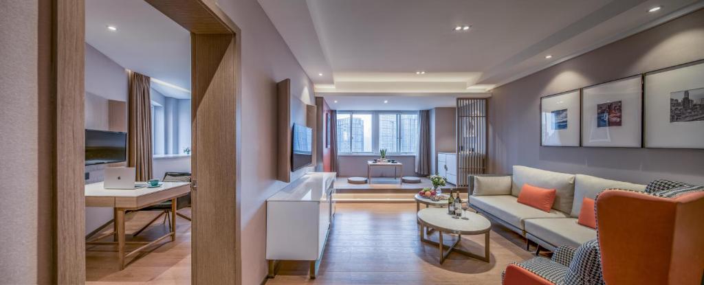 Posezení v ubytování Chongqing Liangjiang New District Yunxi Hotel