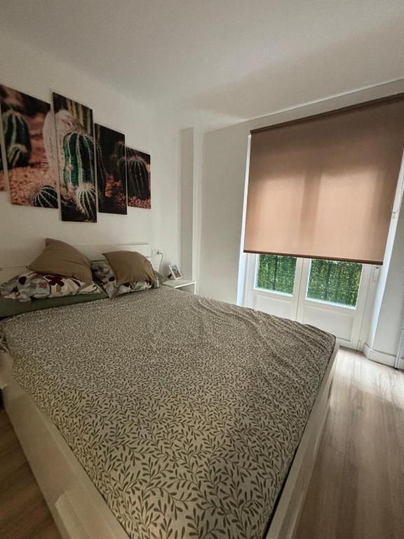 a bedroom with a large bed and a window at Pamplona Home in Pamplona