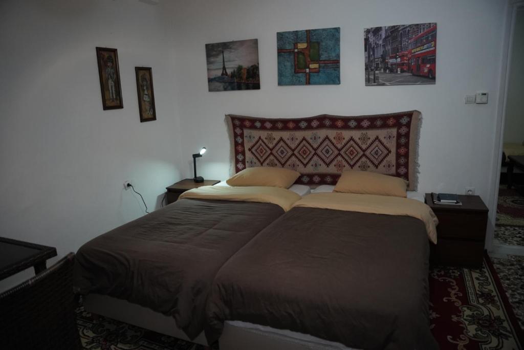 a bedroom with a large bed in a room at Trikala Apartments in Tríkala