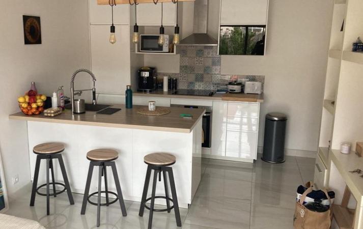 Kuchyň nebo kuchyňský kout v ubytování 2P cosy à Nice