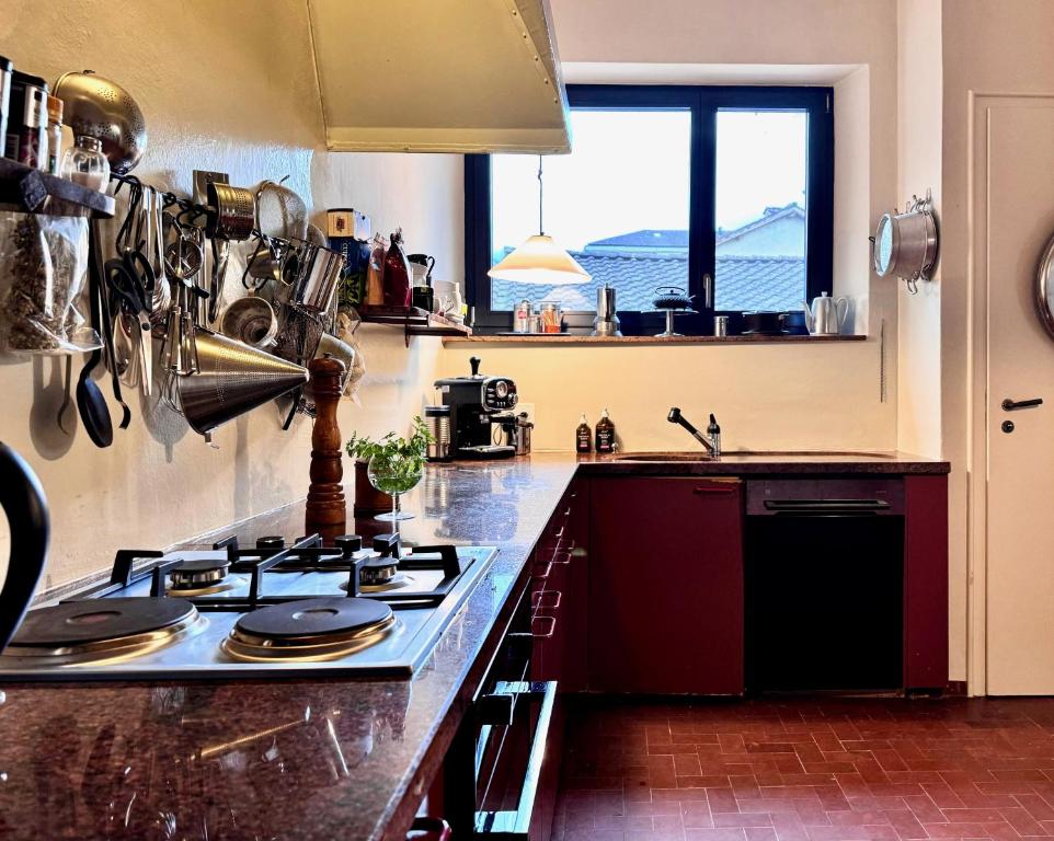 Kuchyň nebo kuchyňský kout v ubytování Casa d'epoca con giardino 5 min da Locarno