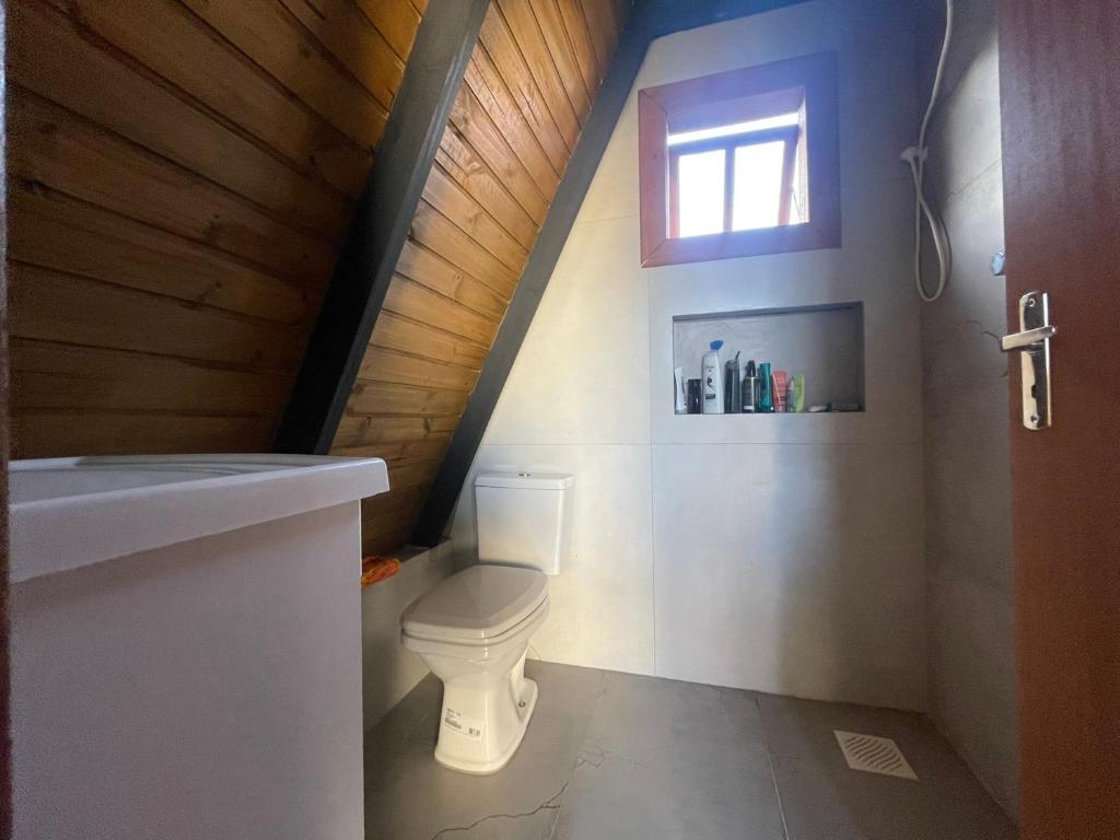Koupelna v ubytování Cabana da reserva com jacuzzi