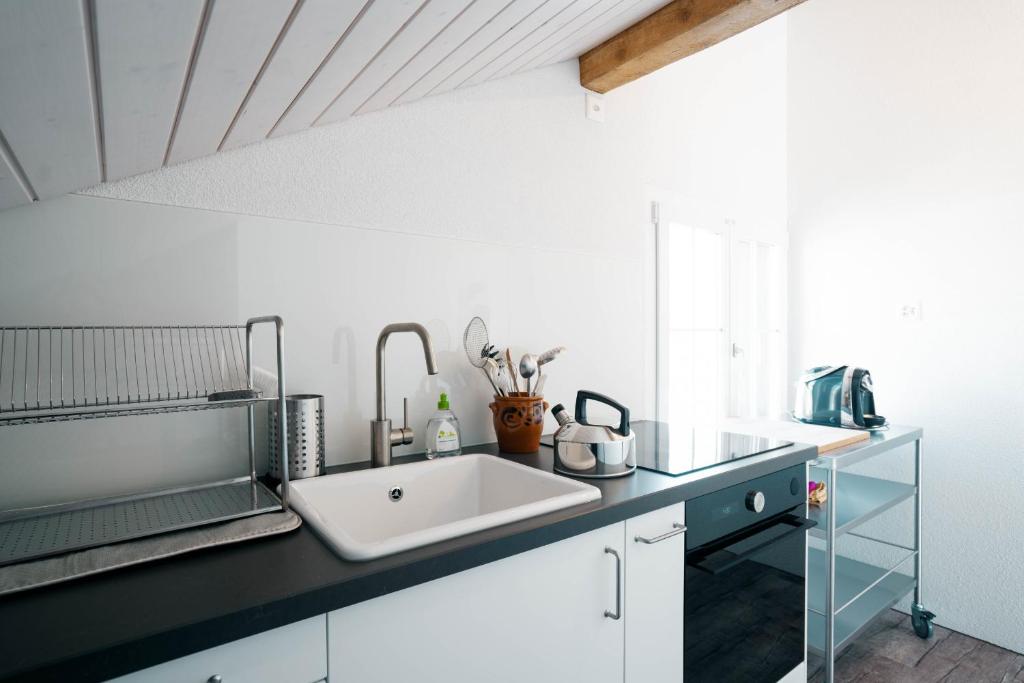 Kuchyň nebo kuchyňský kout v ubytování Apartment Sunnerösli