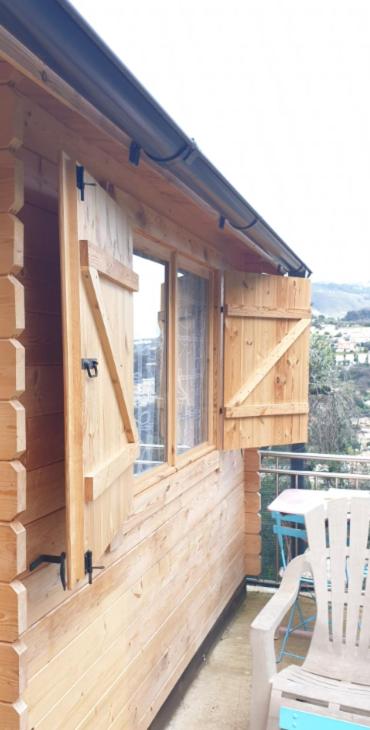 Balkón nebo terasa v ubytování Mini châlet vue mer