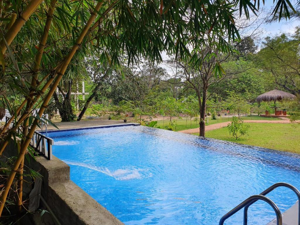 Bazén v ubytování TANTOR RESORT Hotel and spa Habarana nebo v jeho okolí