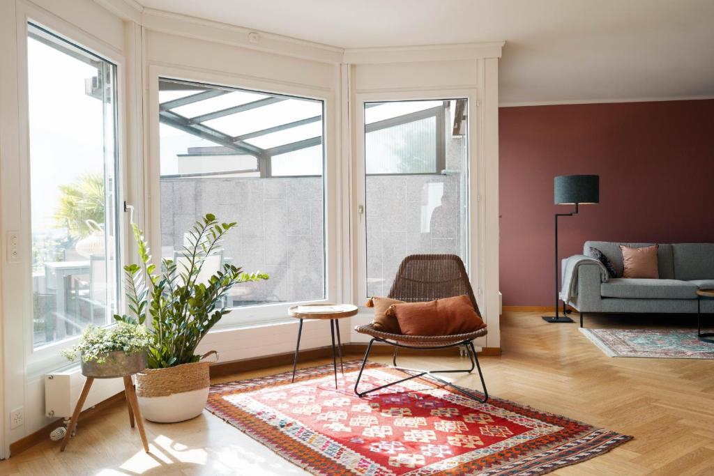 Posezení v ubytování Apartment Mariahalden