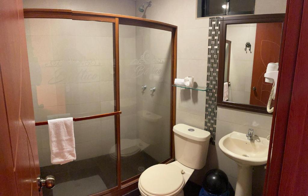 Koupelna v ubytování Báltico