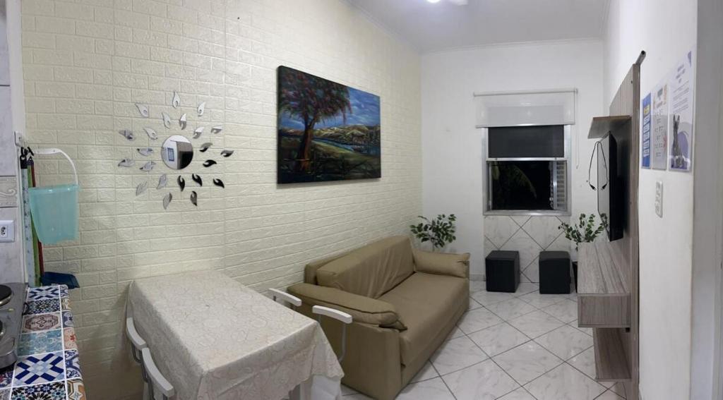 Χώρος καθιστικού στο Apartamento aconchego Lari Léo