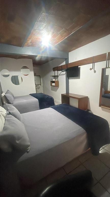 Postel nebo postele na pokoji v ubytování HOTEL CUATRO CAMINOS