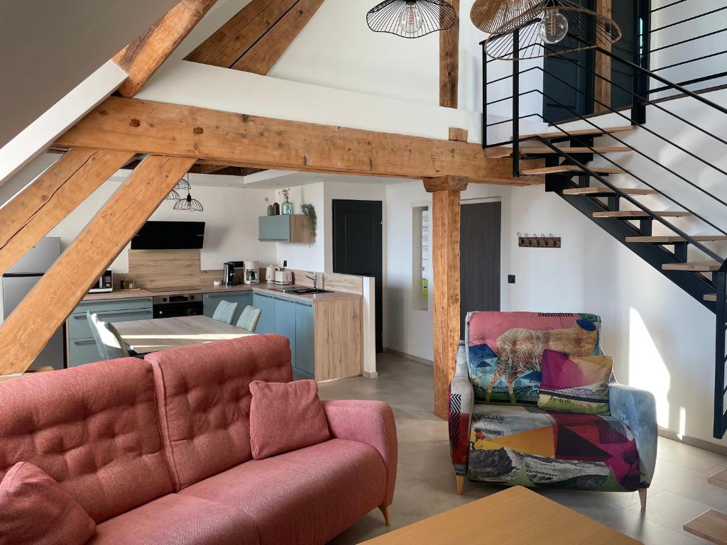 Kuchyň nebo kuchyňský kout v ubytování La Faran'dole - Confortable duplex