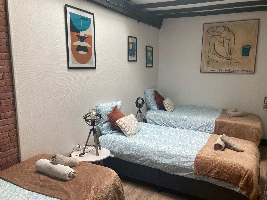 Postel nebo postele na pokoji v ubytování Charme authentique à Corbas - Authentic Charm in Corbas - 120m2 of Comfort-6 personnes