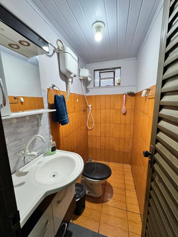 Koupelna v ubytování Casa Recanto - Quarto simples