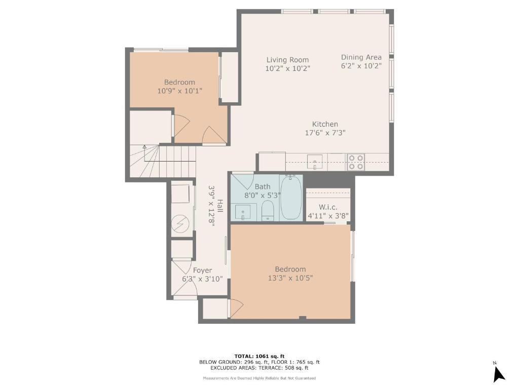 Půdorys ubytování 2-Level 2BR & Terrace - Near Metro & Union Market