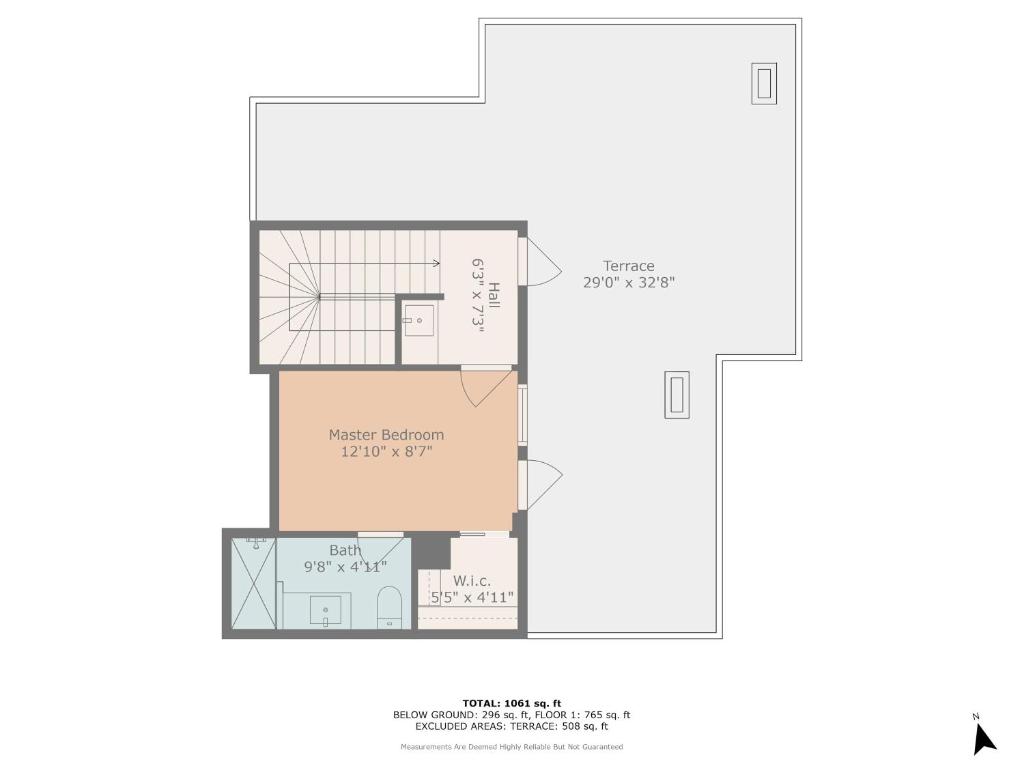 Půdorys ubytování 2-Level 2BR & Terrace - Near Metro & Union Market