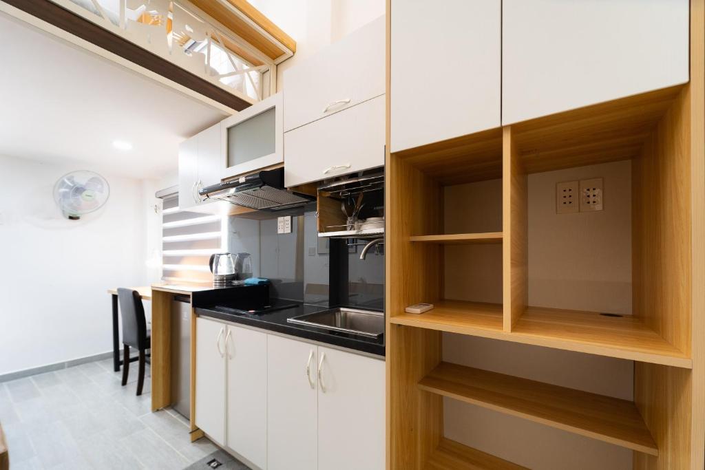 Kuchyň nebo kuchyňský kout v ubytování Kiba Primestay Duplex Studio