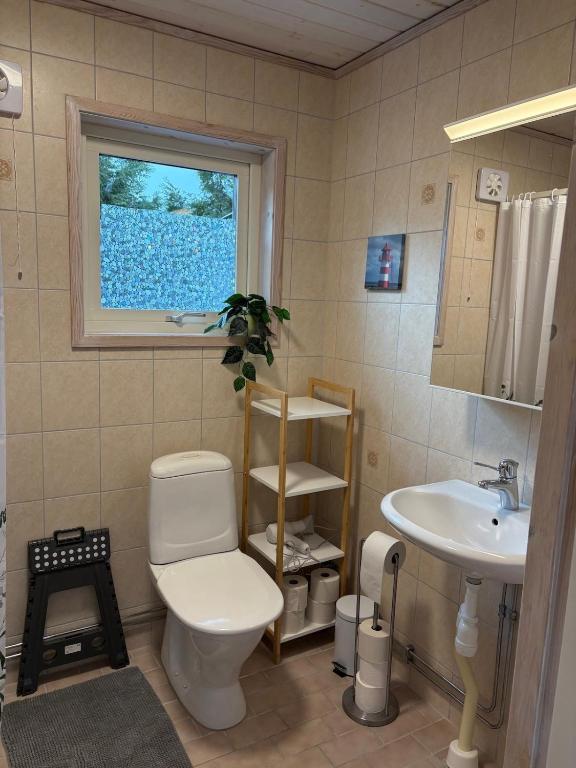 Koupelna v ubytování Stuga i Gnisvärd