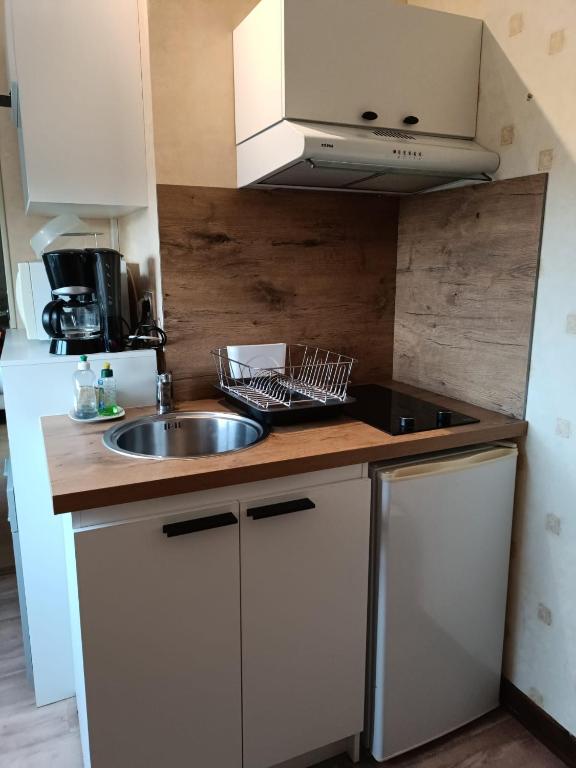 Kuchyň nebo kuchyňský kout v ubytování Maison d'hôtes Les Vallées