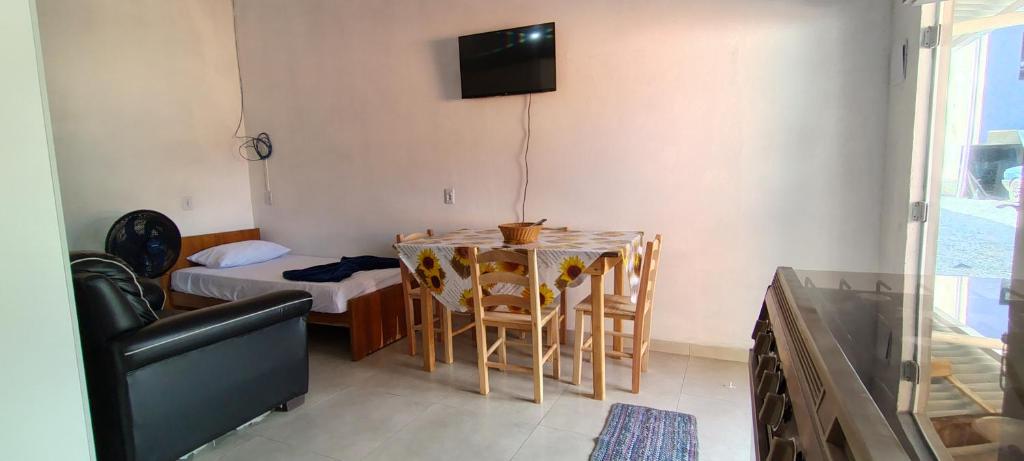 Televiisor ja/või meelelahutuskeskus majutusasutuses Apartamento 06