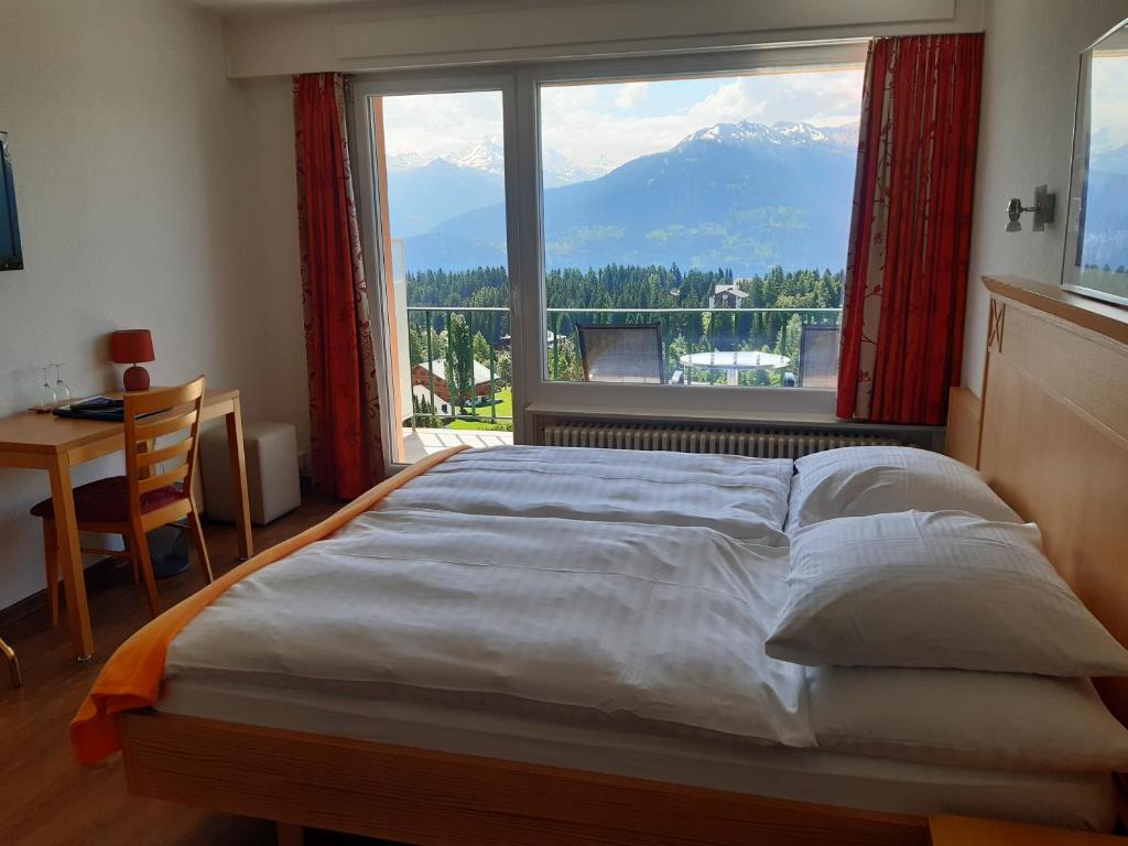 Nespecifikovaný výhled na hory nebo výhled na hory při pohledu z hotelu