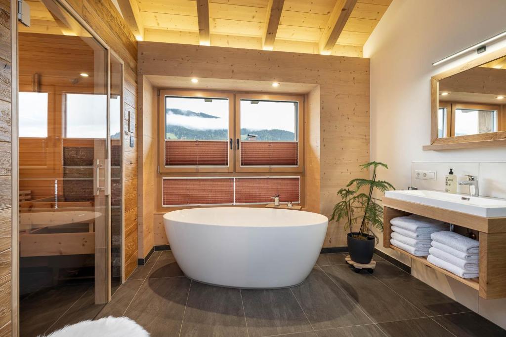 Koupelna v ubytování Holzlodge deluxe